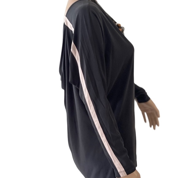 NAKED ZEBRA   Charcoal Gray L/S Tunic/Low Cowl Back & Cream Accents   Small - Picture 5 of 8